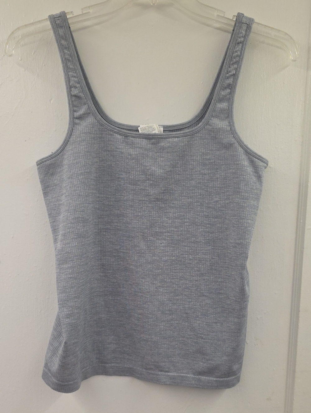 Athleta Ribbed Tank Top XL Heather Gray Stretch Athleisure Layering